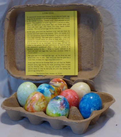 Amana Iowa Kitchen Sink Colored Eggs