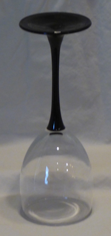 Black Stemmed White Glass