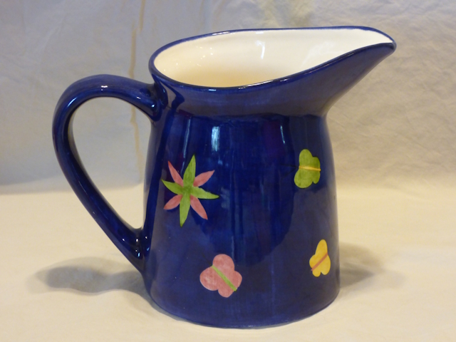 Dark Blue Laurie Gates Frog Pitcher