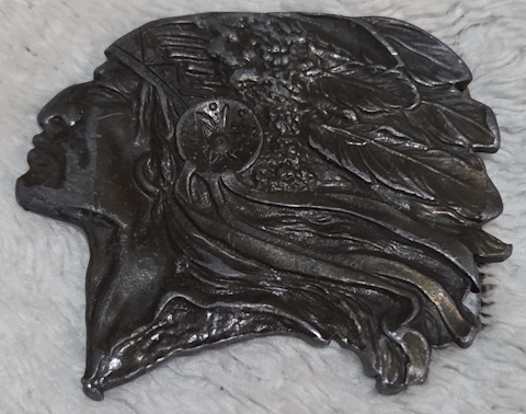 Indian Head Belt Buckle - Broken Pin
