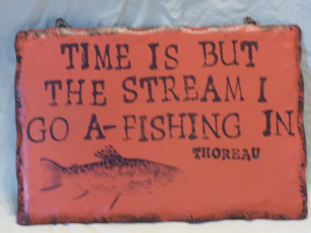 Red Kelli Montana Fish Sign (reproduction)