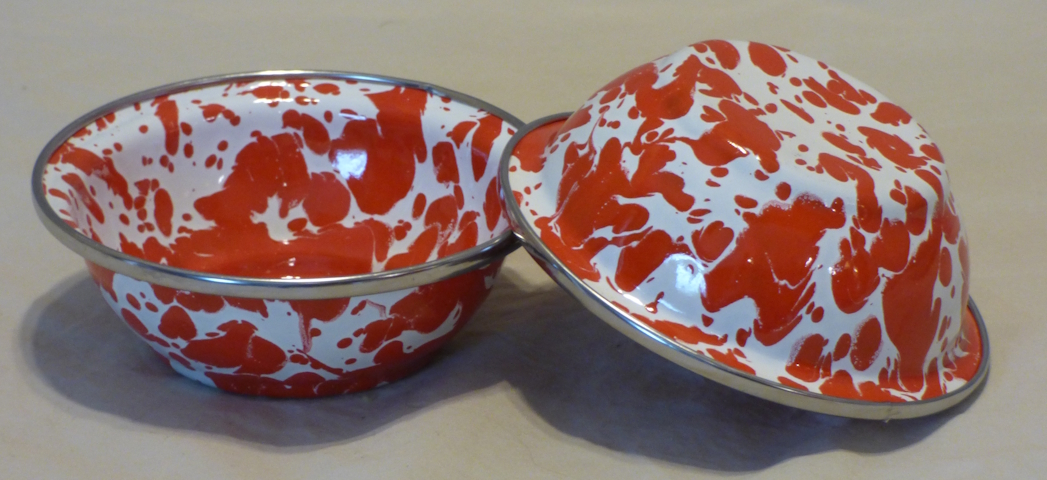 Red Swirl Tasting Dish Pair