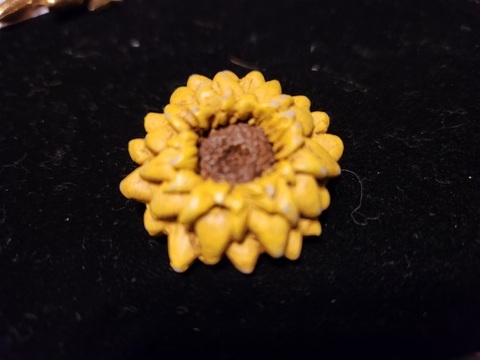 Celuloid Coral Flower Brooch
