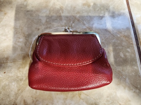 Red 2 pocket coin purse